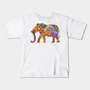 Aesthetic Multicolored Elephant | For elephants lovers Kids T-Shirt